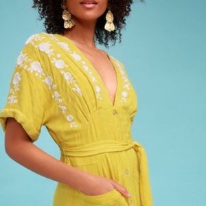 Two free people midi dresses, small, grey & yellow